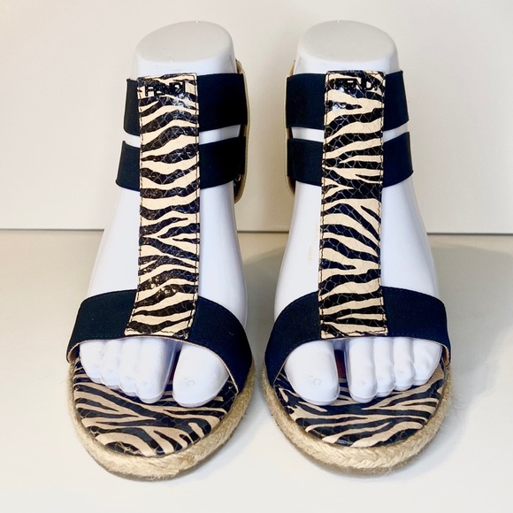 Fendi Carioca Zebra Wedge Sandals Size 38 - Picture 5 of 14